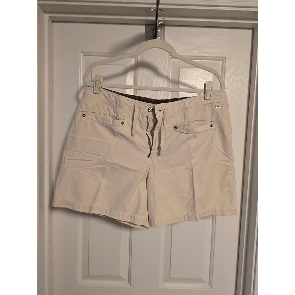 White Sierra Womens Cream Hiking Shorts Size 14 Cotton Blend Outdoor Casual
